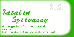 katalin szilvassy business card