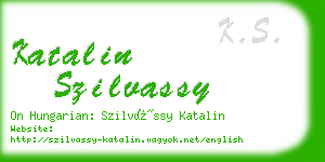 katalin szilvassy business card